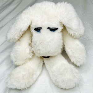 Vintage Fifi La Femme Plush Toy Puppy Dog Blue Eyes Eyelashes Francesca Hoerlein